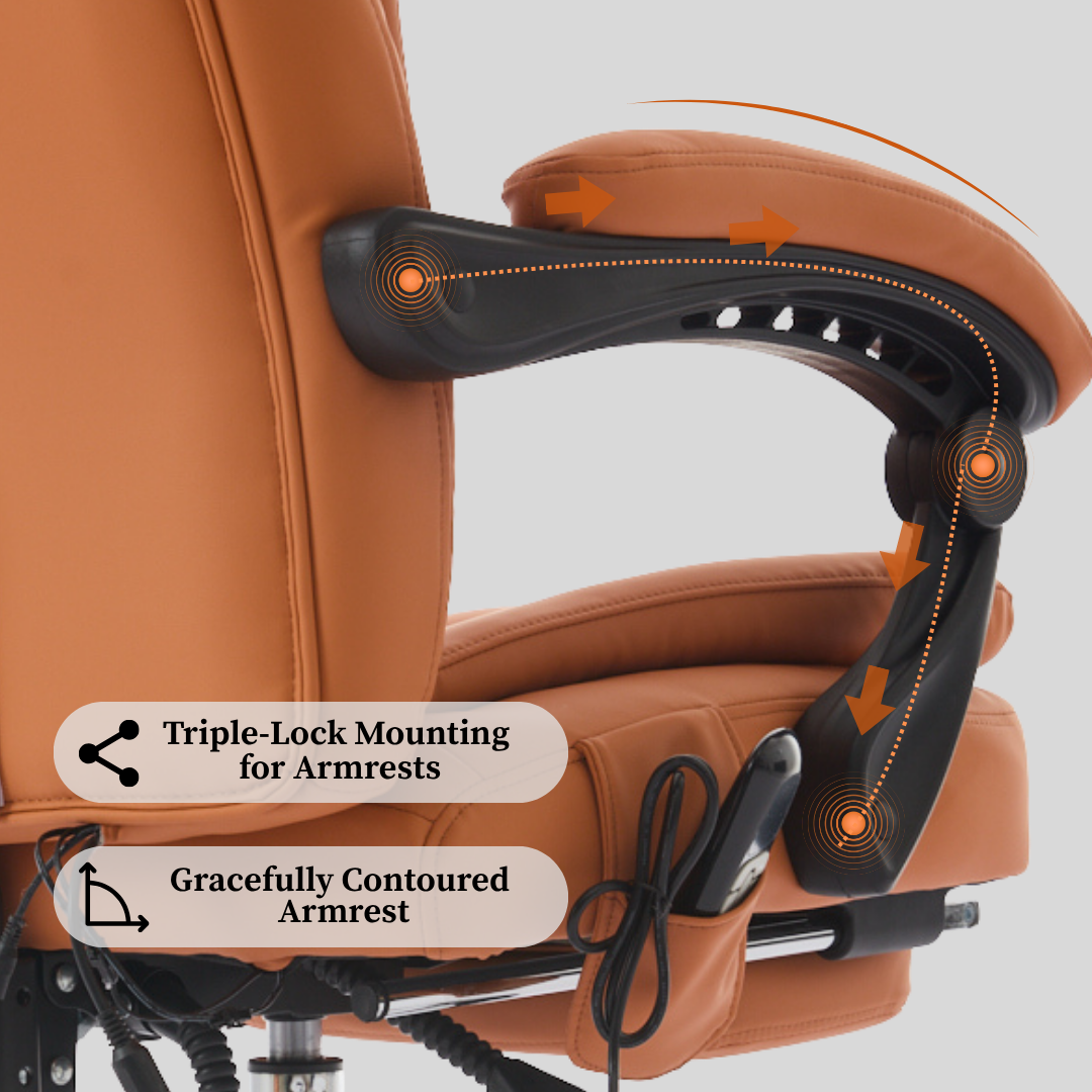Orbis Heated & 4-Point Kneading Massage Reclining Office Chair