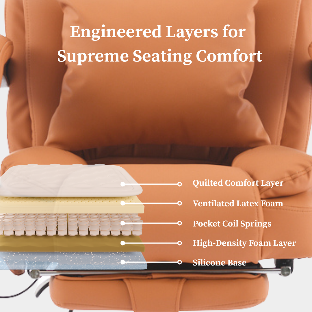 Orbis Heated & 4-Point Kneading Massage Reclining Office Chair