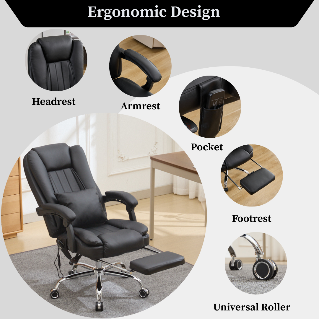 Universal Office Chair with Heat and Massage Functions (No Kneading)