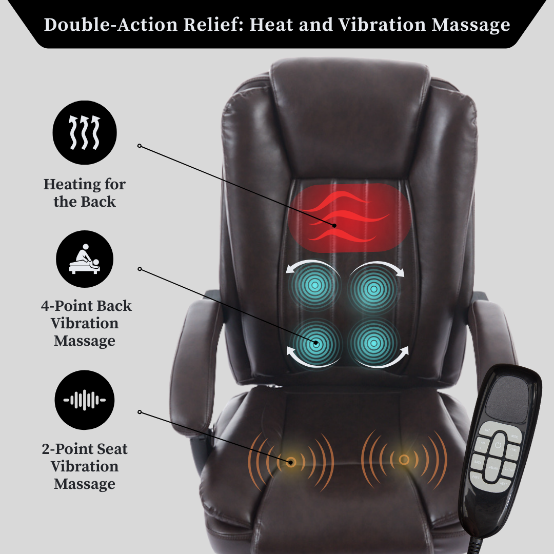 Universal Office Chair with Heat and Massage Functions (No Kneading)