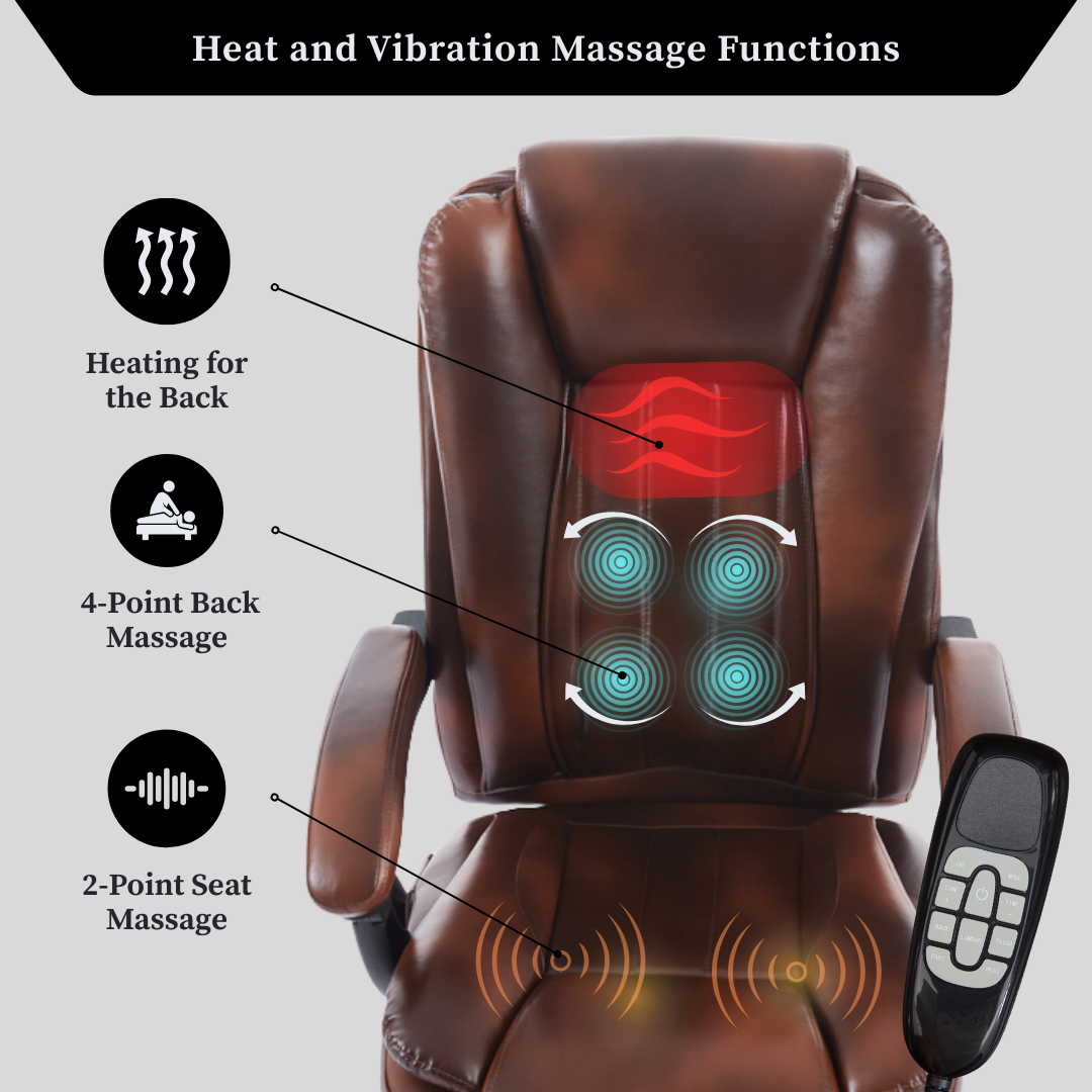 Universal Office Chair with Heat and Massage Functions (No Kneading)
