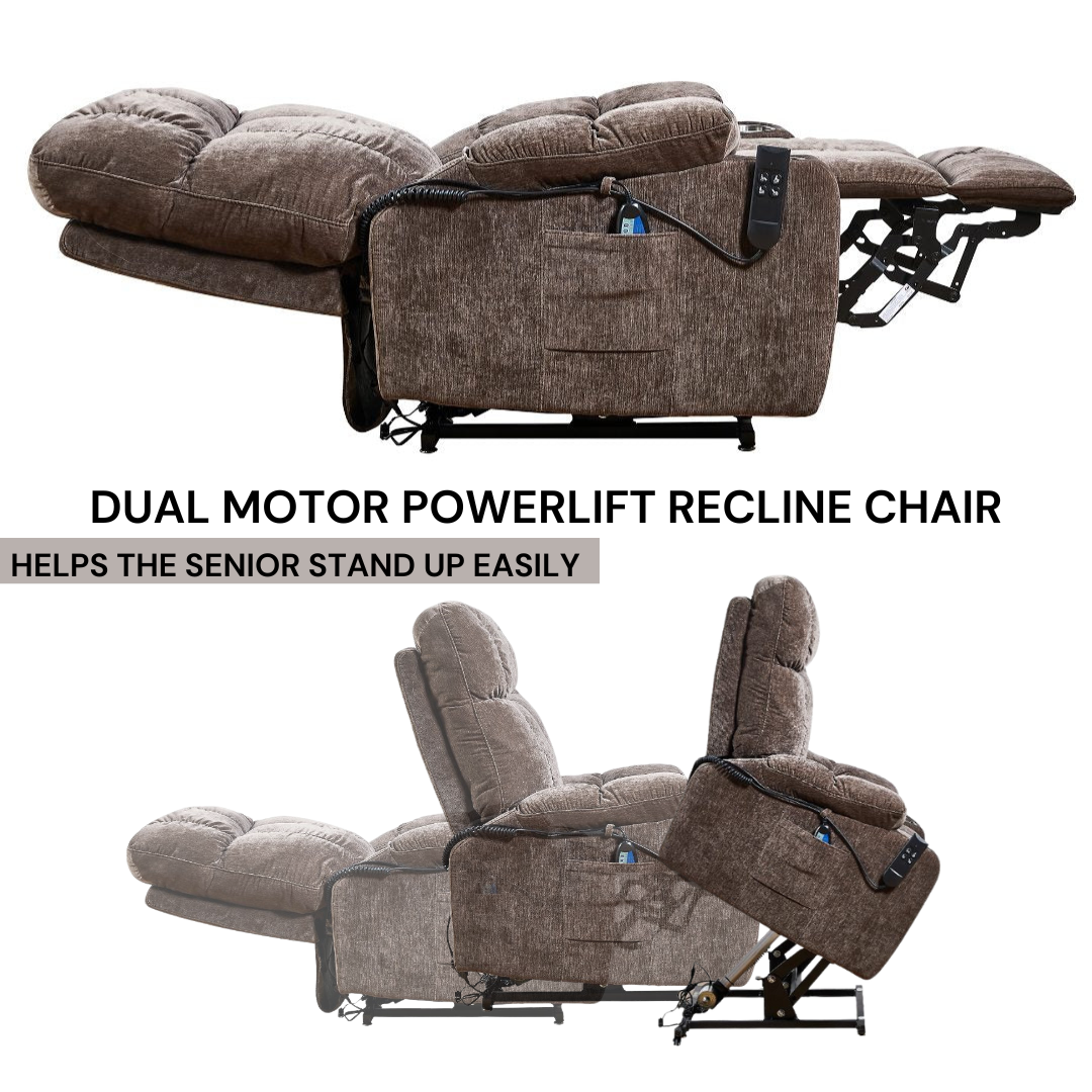 Power Lift Recliner Chair for Elderly Infinite Position with Heat and Massage