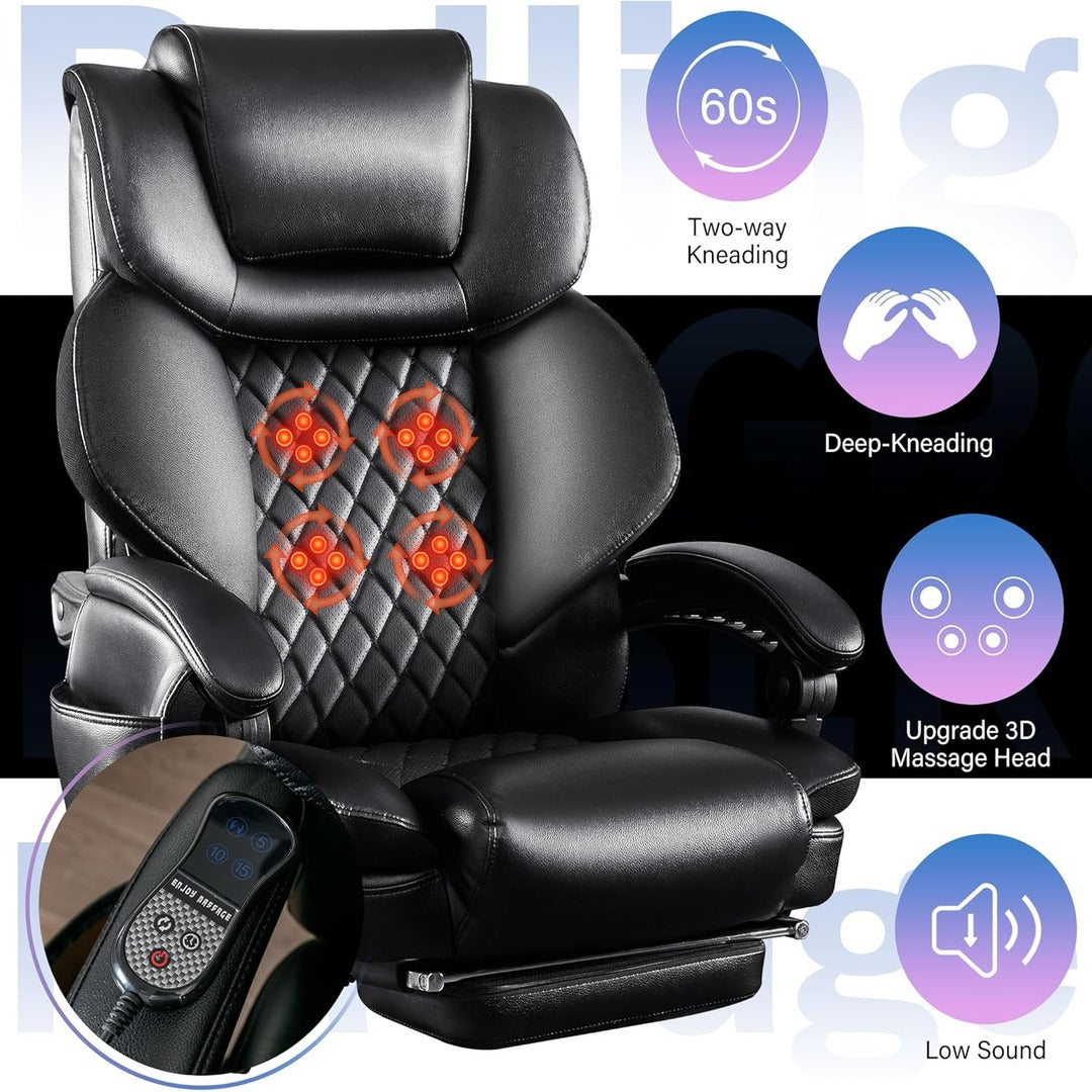 Cello Office Chair with 3D Kneading Rolling Massage with Lumbar Cushion