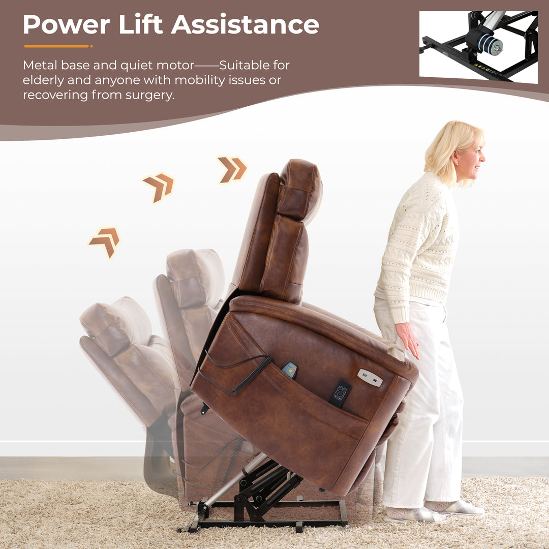 Dual Motor Power Lift Recliner Chair for Elderly