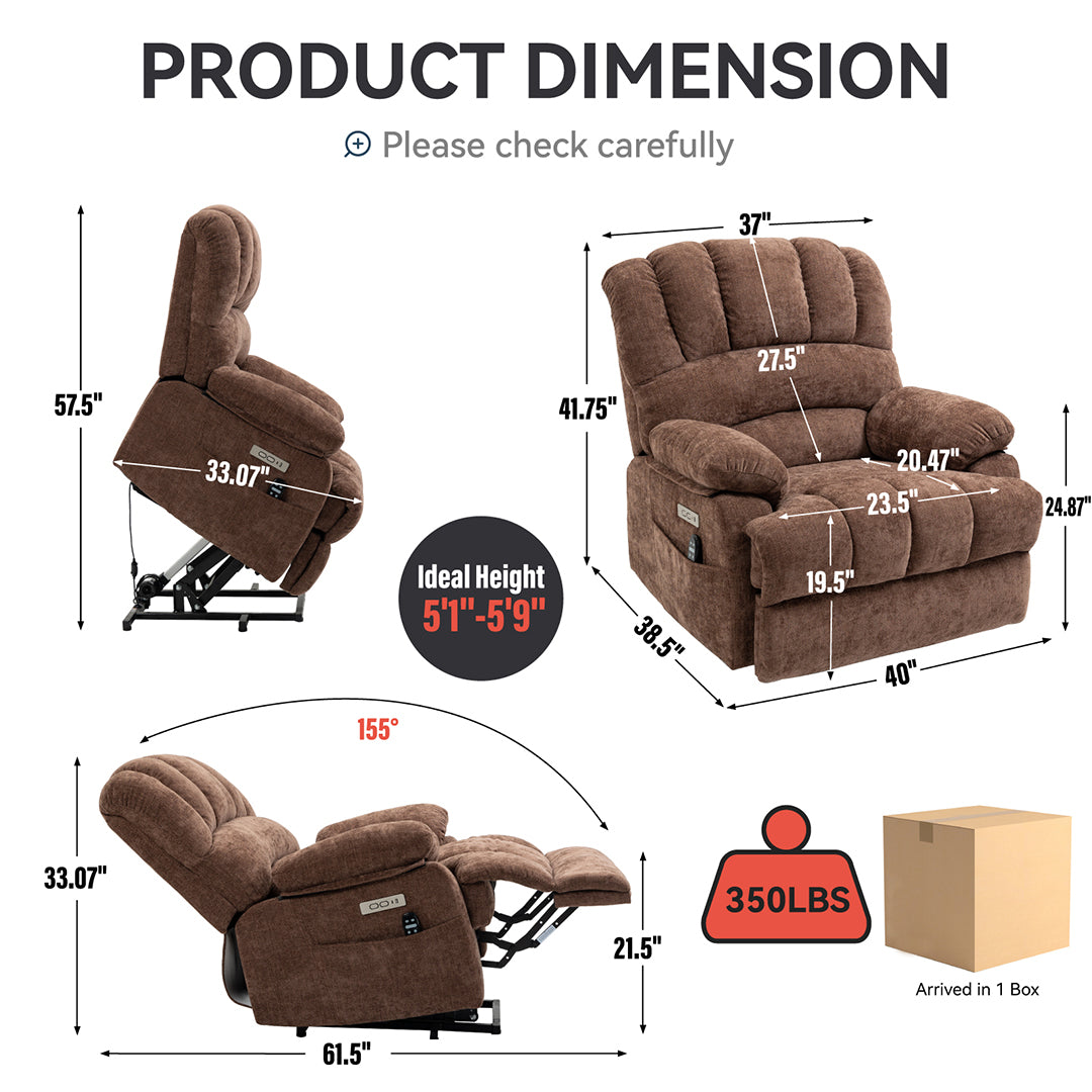 Power Lift Recliner with 8-Points Heat & Massage Function