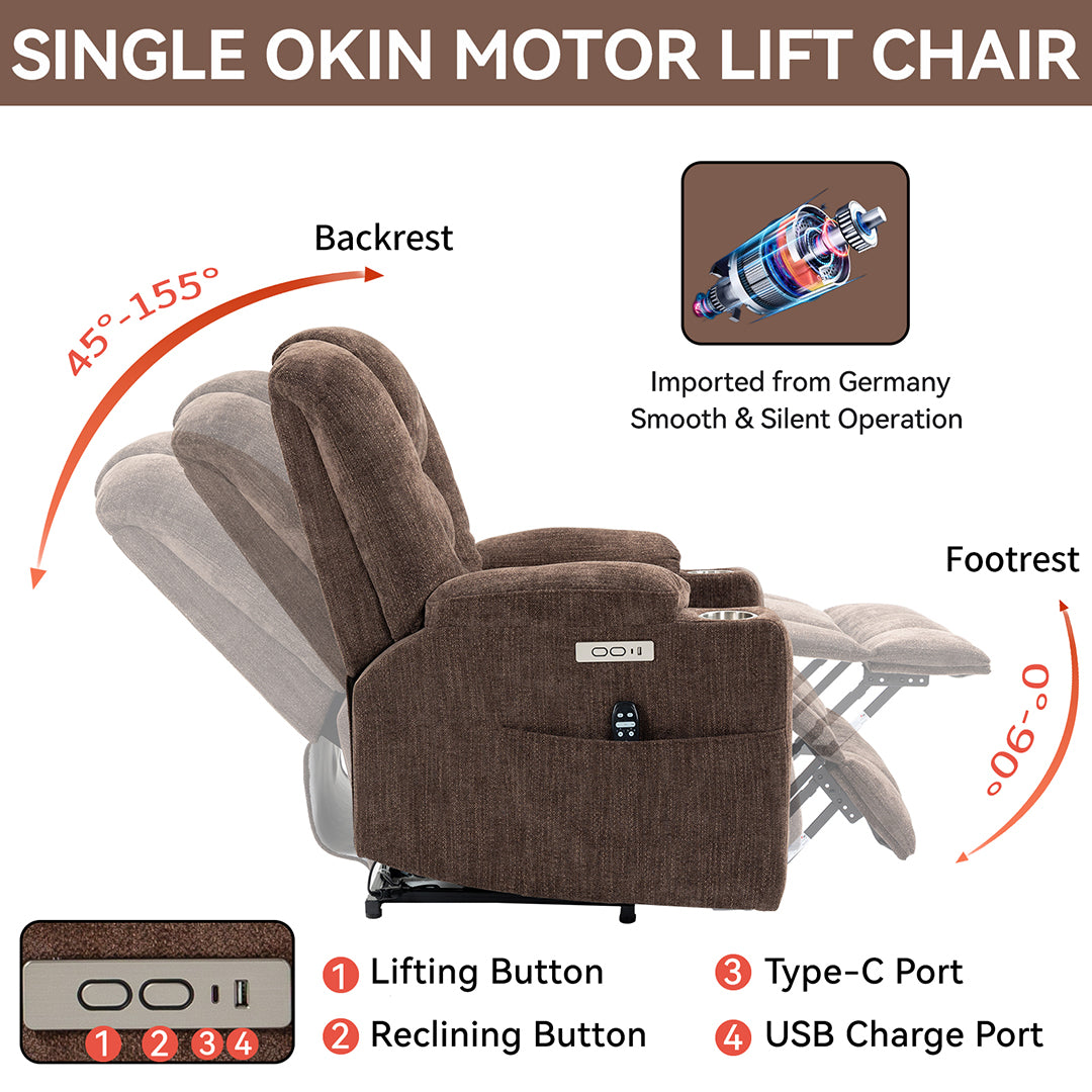 Lift Chair with 8 Points Heat & Massage Function
