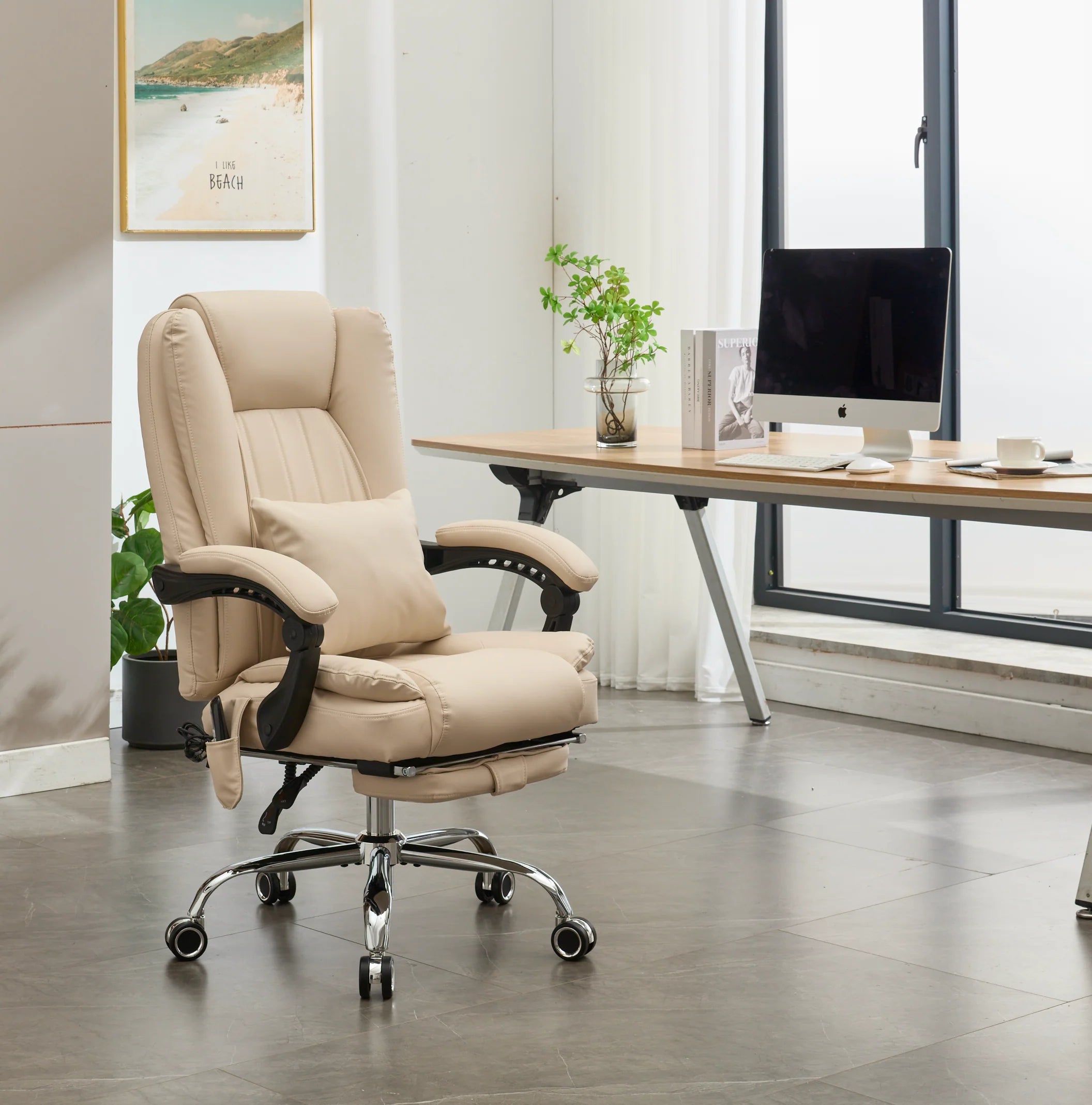 Orbis Heated & 4-Point Kneading Massage Reclining Office Chair