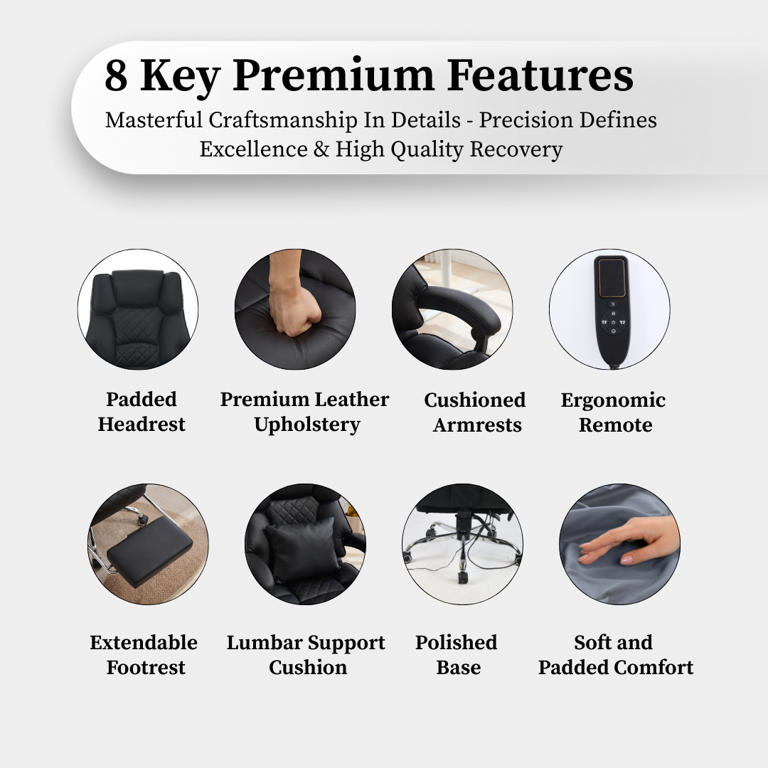 Ergonix Heated & 2-Point Kneading Massage Reclining Office Chair